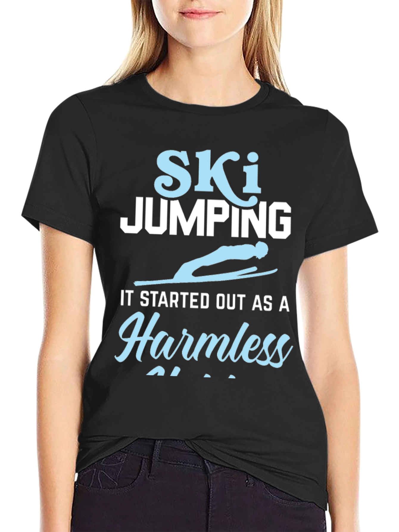 Ski Jumping Harmless T-Shirt - Funny Skiing Tee