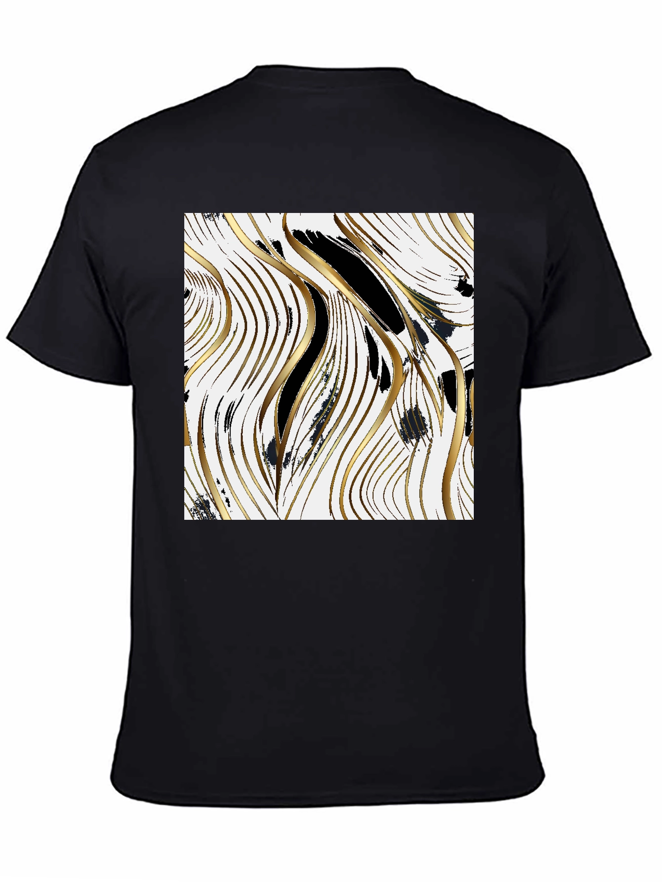 Abstract Gold & Black Graphic T-Shirt