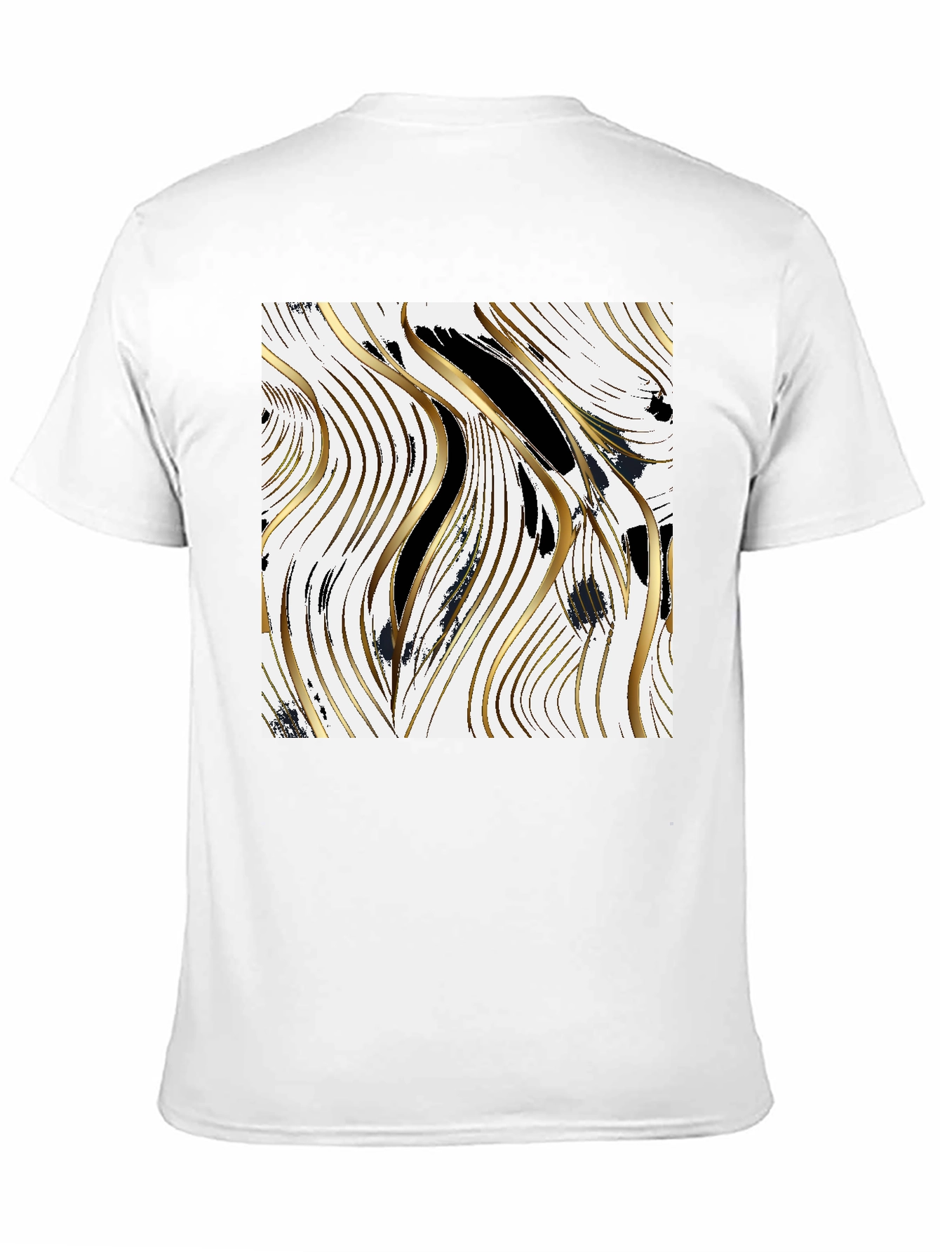 Abstract Gold & Black Graphic T-Shirt