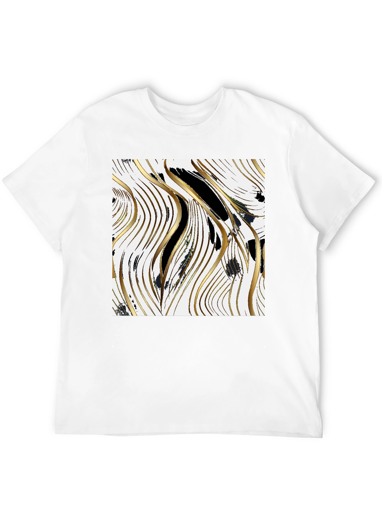 Abstract Gold & Black Graphic T-Shirt