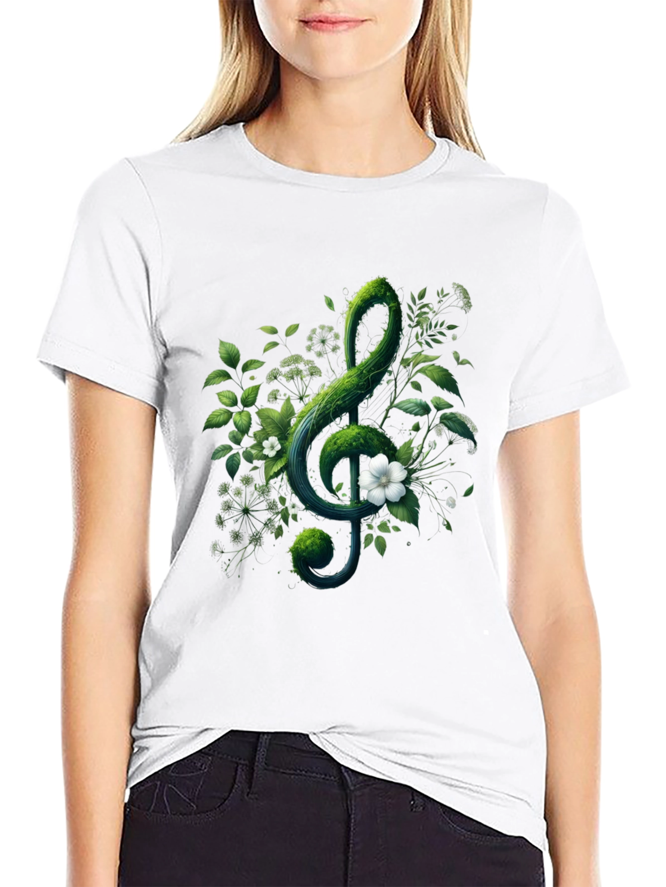 Nature Treble Clef Black T-Shirt