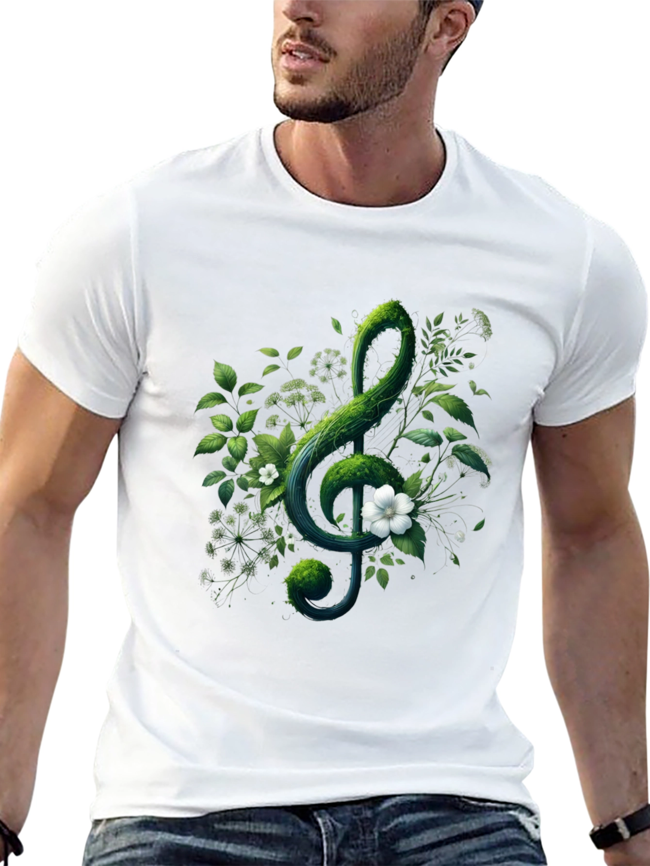 Nature Treble Clef Black T-Shirt