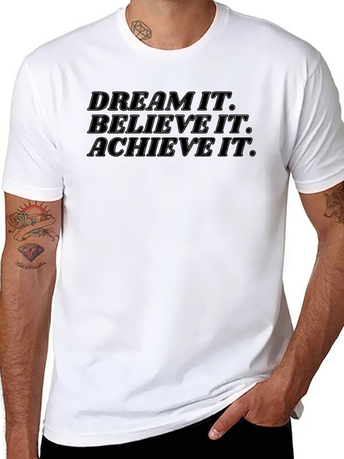 Motivational T-Shirt: Dream Believe Achieve