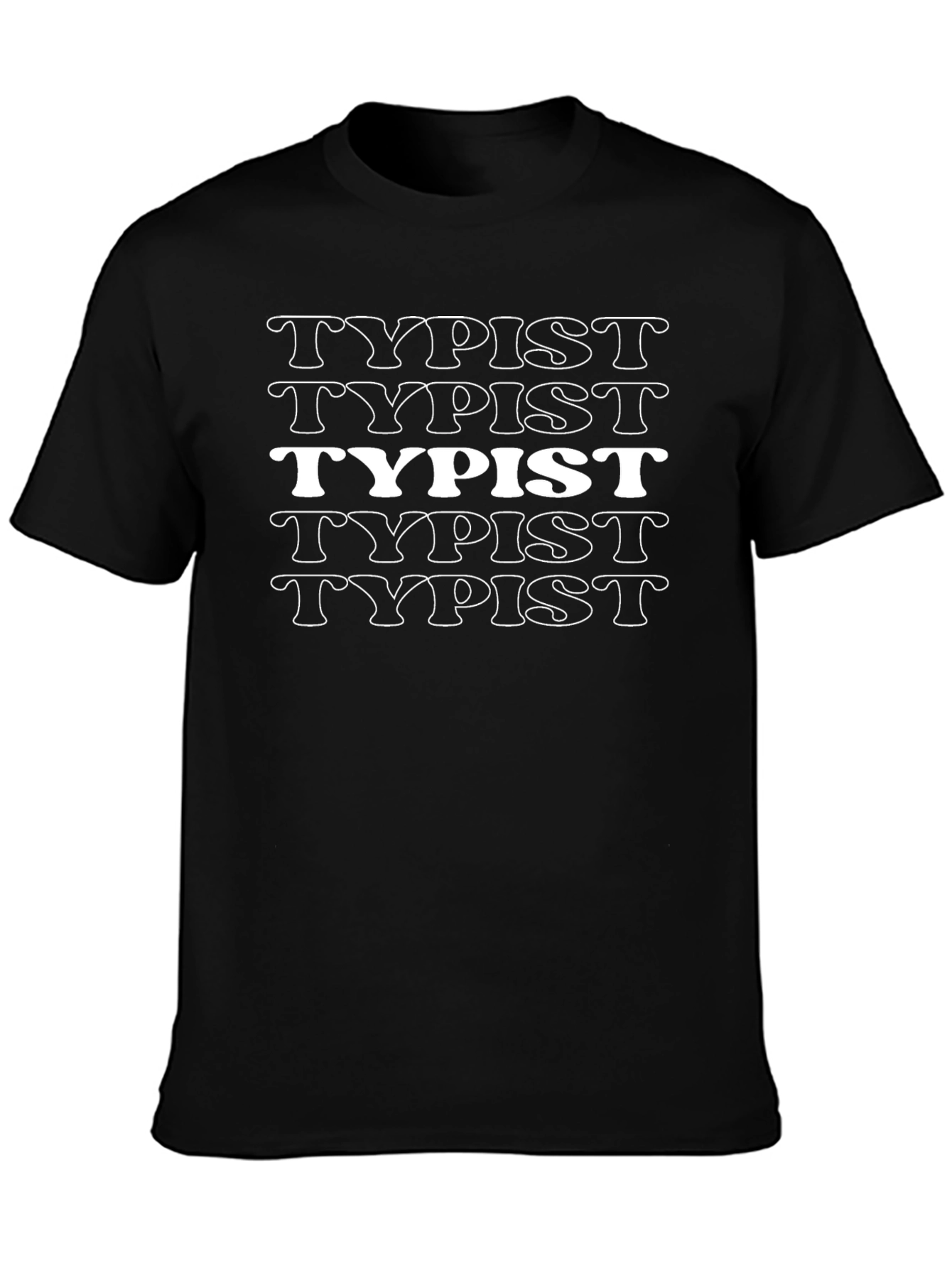 Typist T-Shirt - Retro Style Black Tee