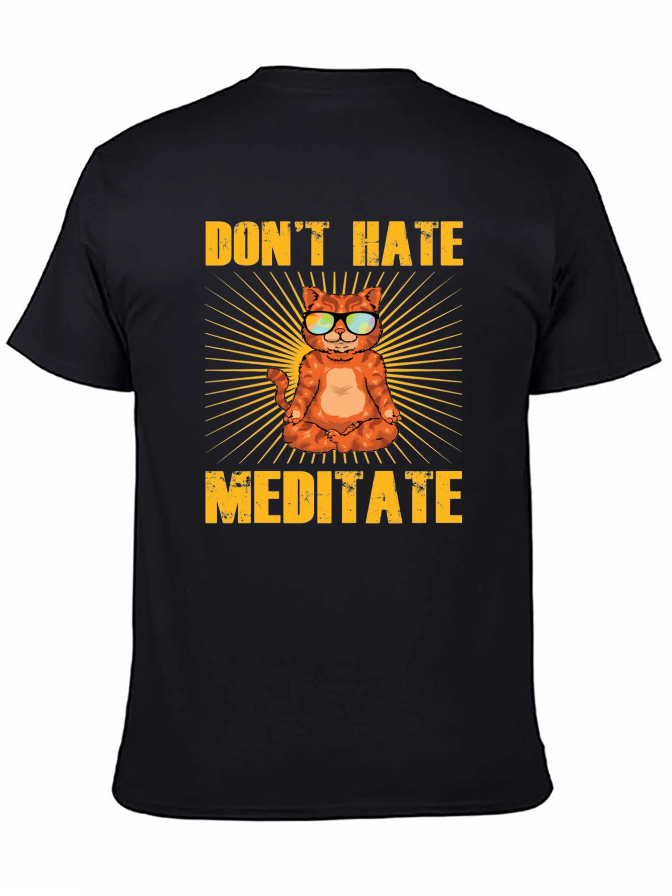 Dont Hate Meditate T-Shirt - Yoga Cat