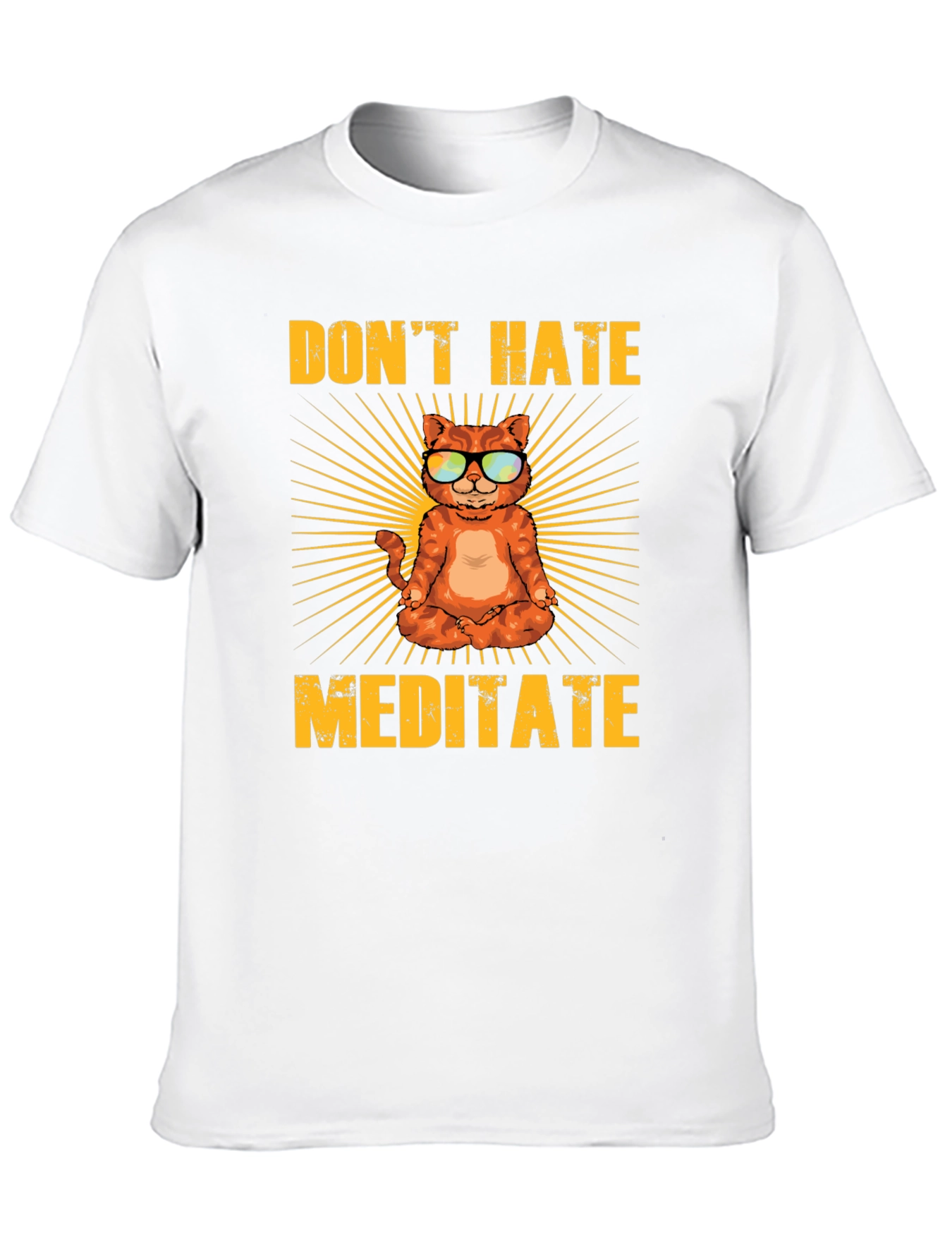 Dont Hate Meditate T-Shirt - Yoga Cat