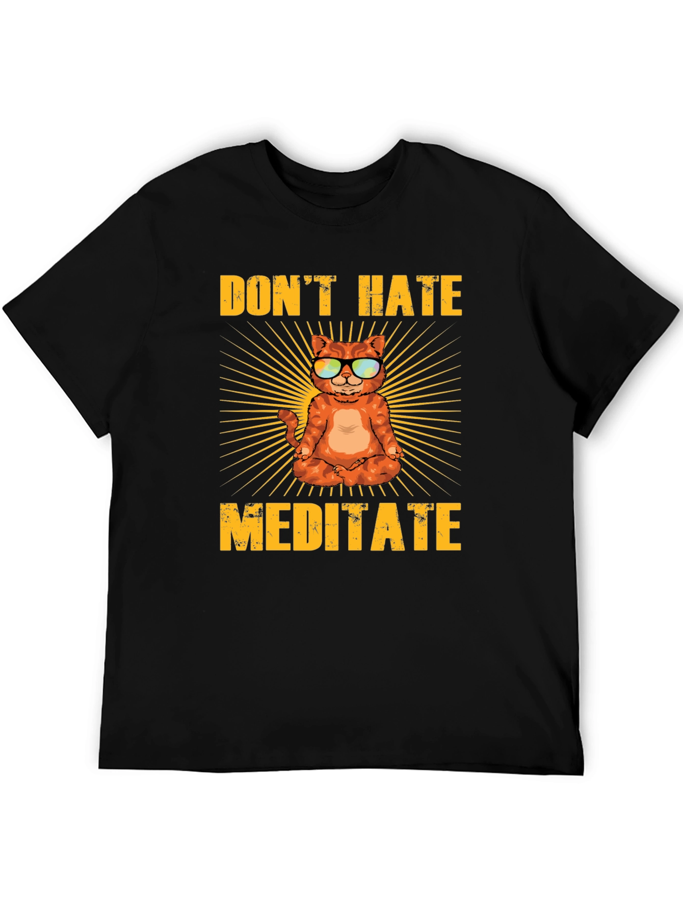 Dont Hate Meditate T-Shirt - Yoga Cat