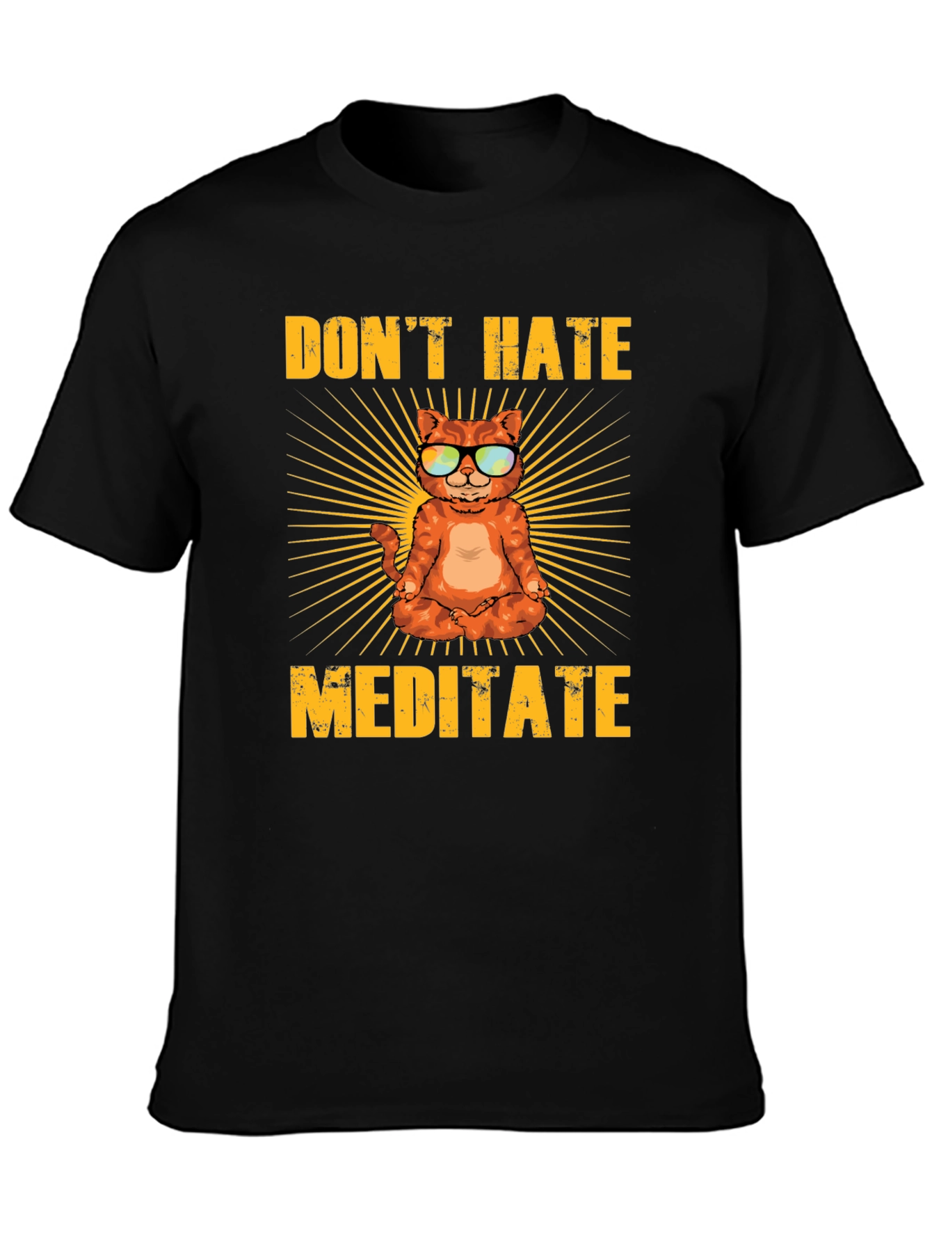Dont Hate Meditate T-Shirt - Yoga Cat