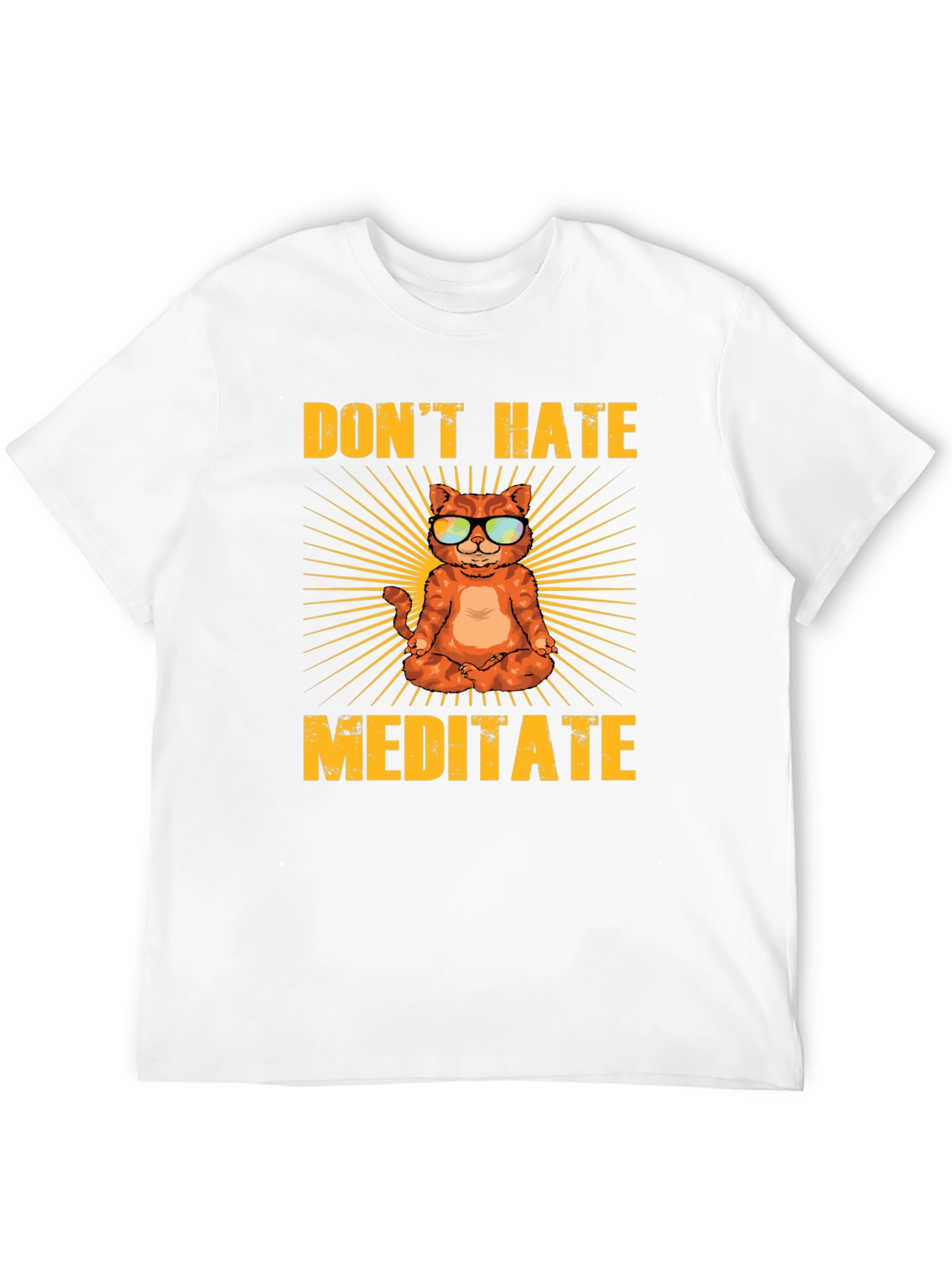 Dont Hate Meditate T-Shirt - Yoga Cat