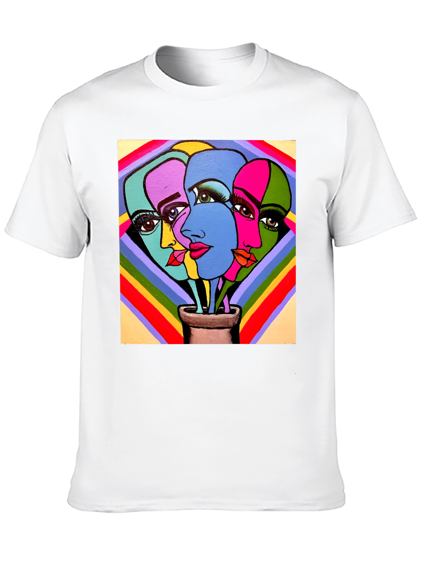 Abstract Faces Graphic Tee - Stylish Unisex T-Shirt