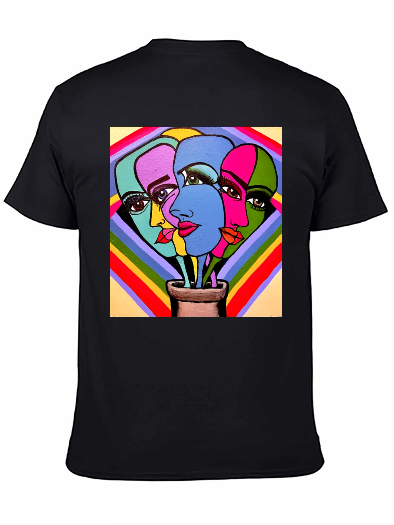 Abstract Faces Graphic Tee - Stylish Unisex T-Shirt
