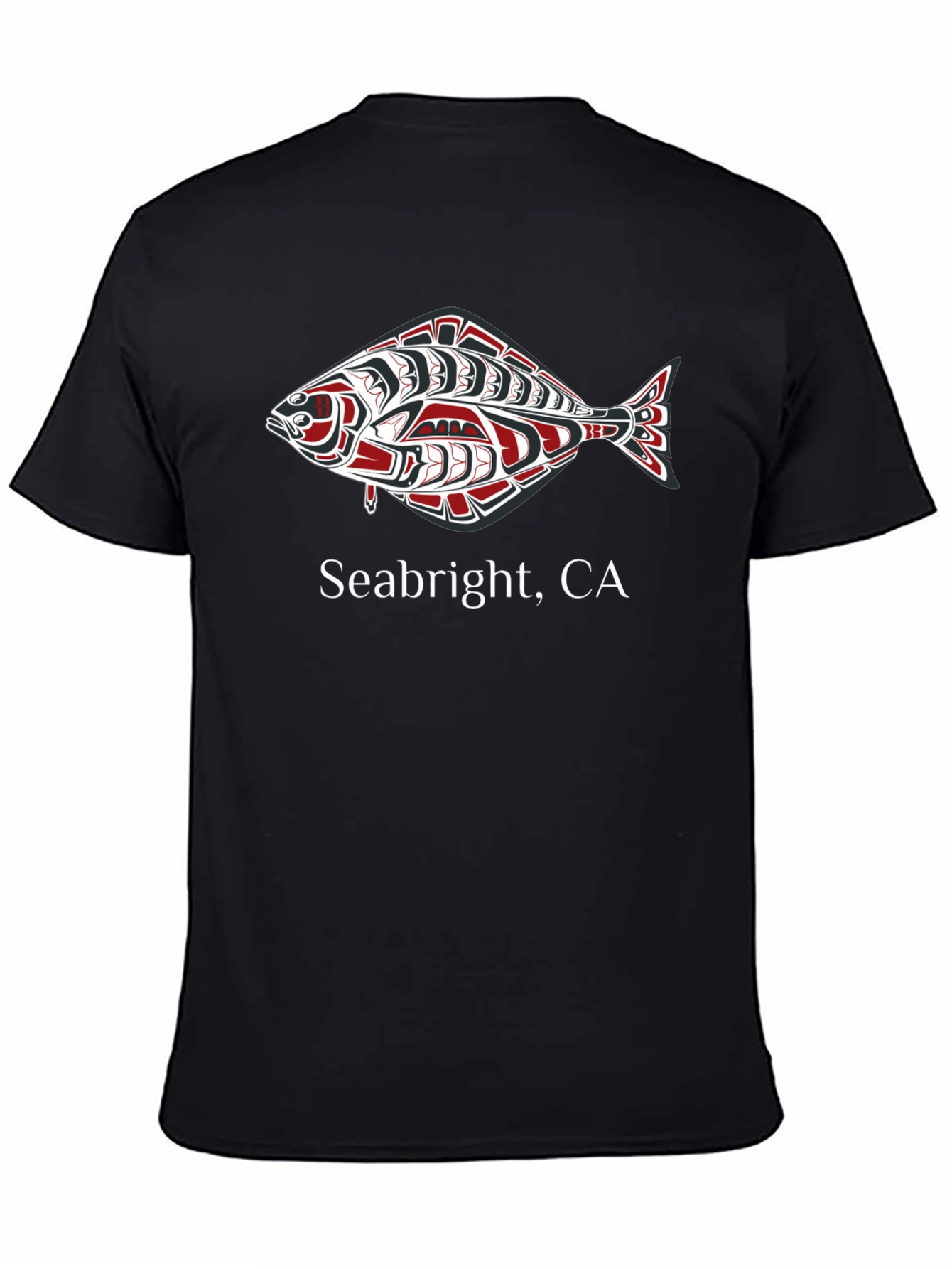 Seabright CA Graphic Tee - Native Art Fish Design
