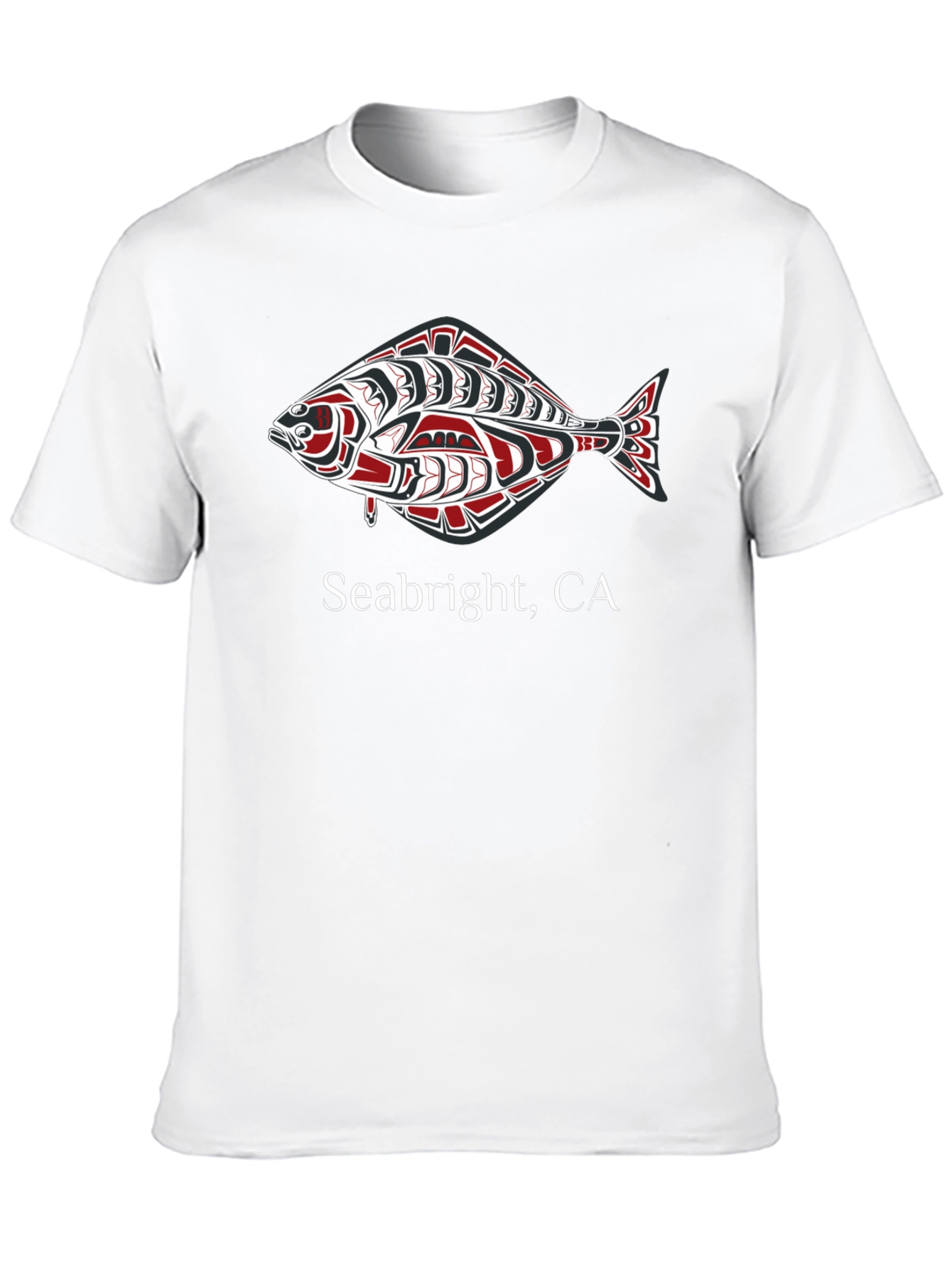 Seabright CA Graphic Tee - Native Art Fish Design