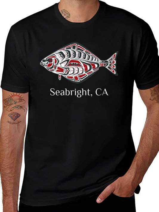 Seabright CA Graphic Tee - Native Art Fish Design