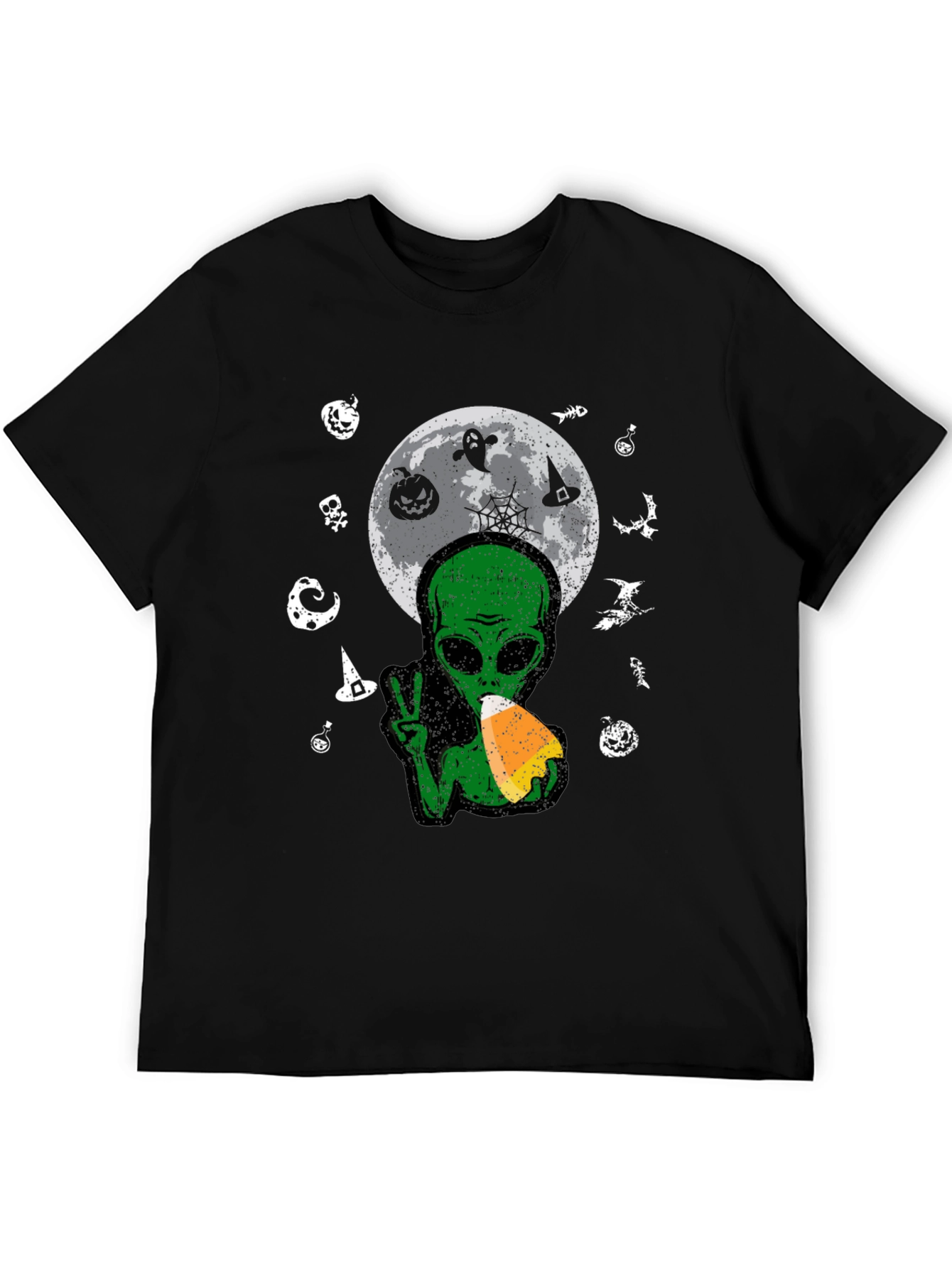 Alien Halloween Moon T-Shirt