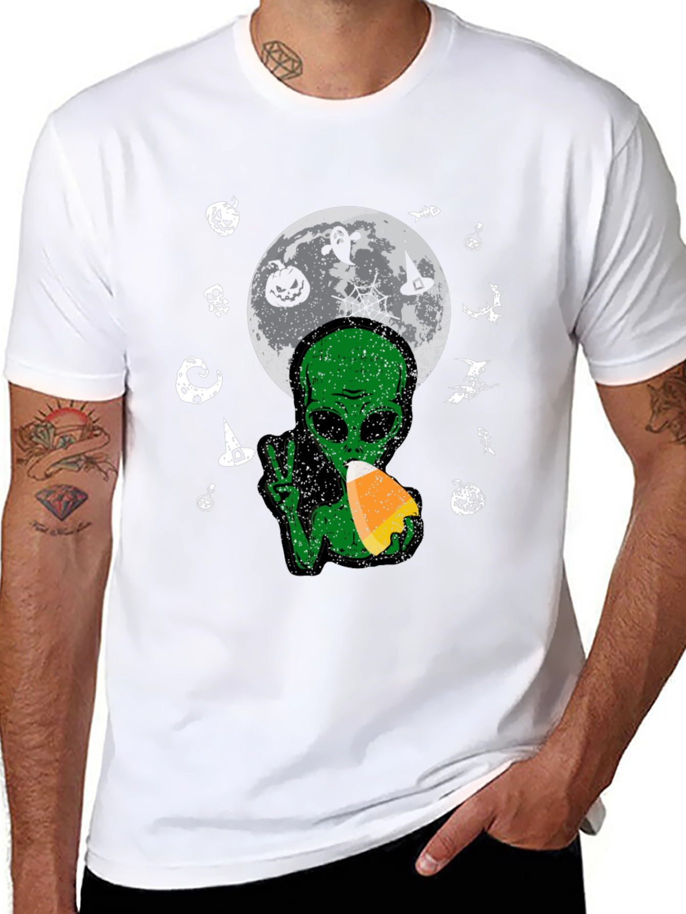 Alien Halloween Moon T-Shirt