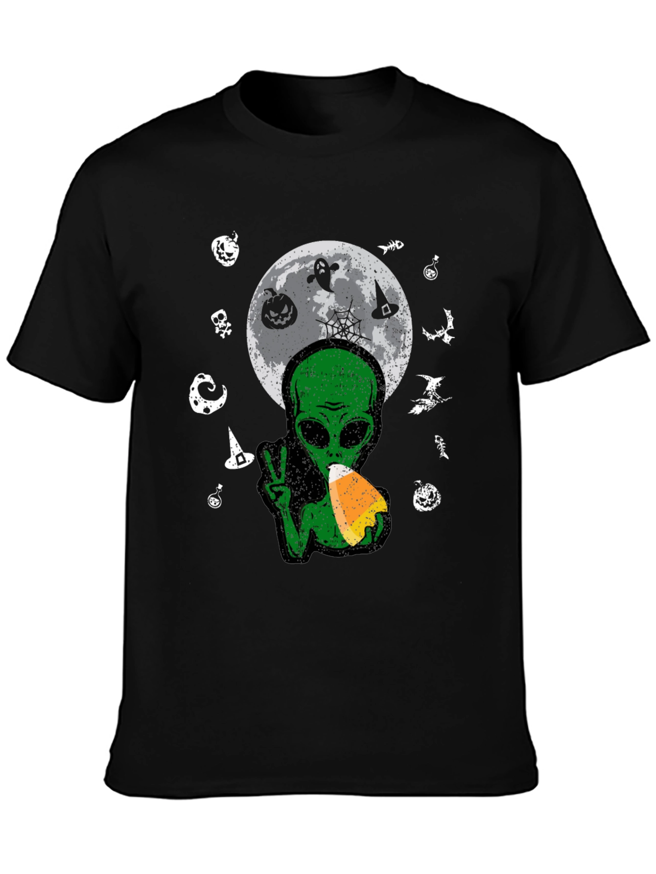 Alien Halloween Moon T-Shirt