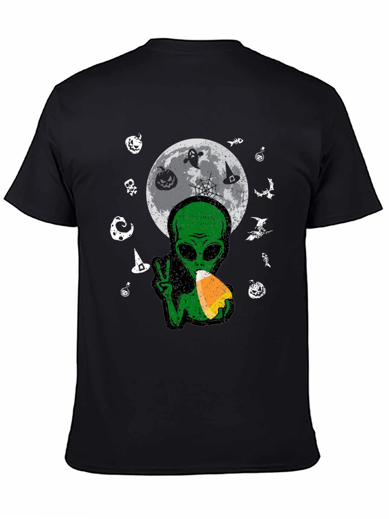 Alien Halloween Moon T-Shirt
