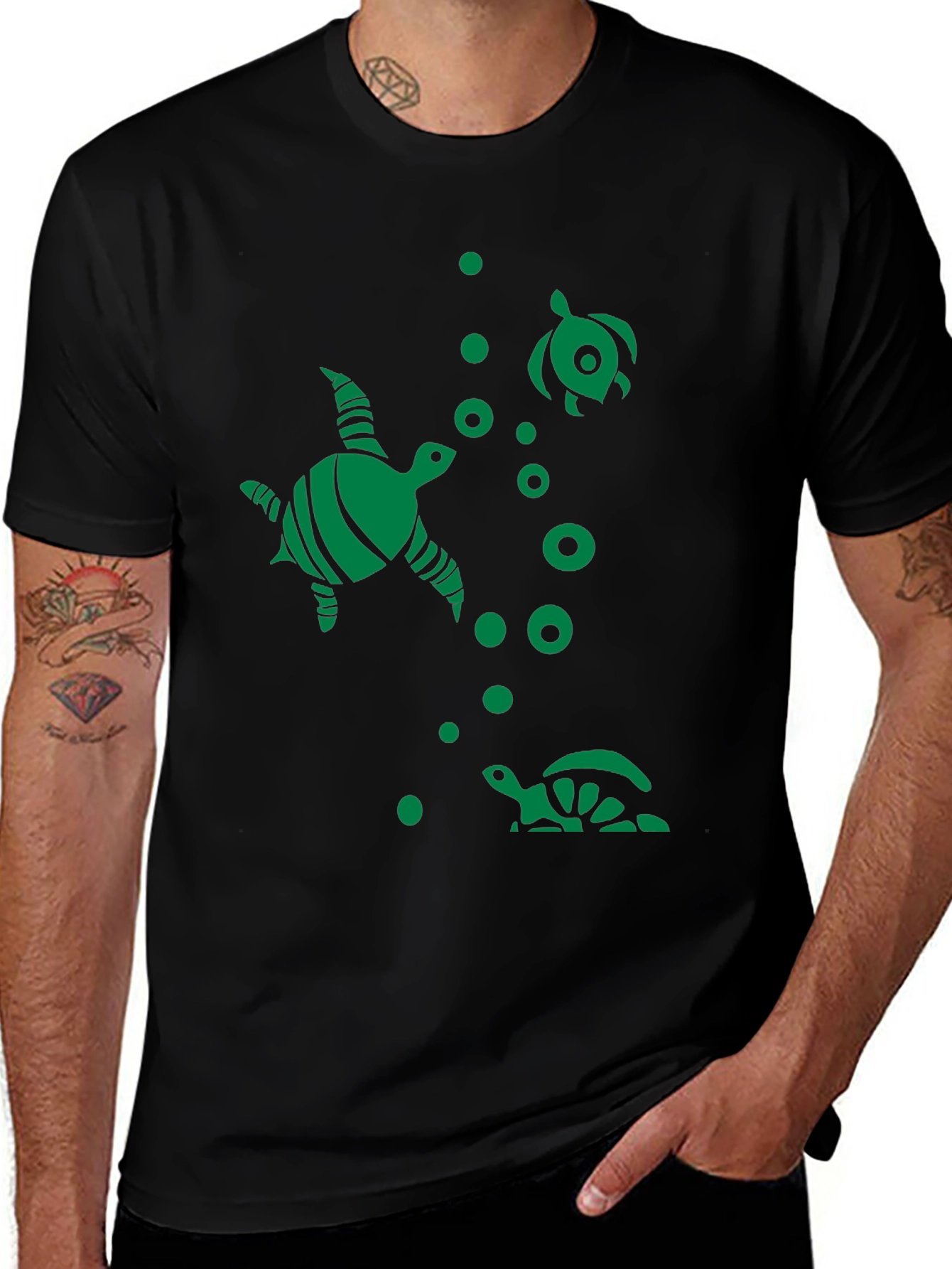 Turtle Graphic Black T-Shirt