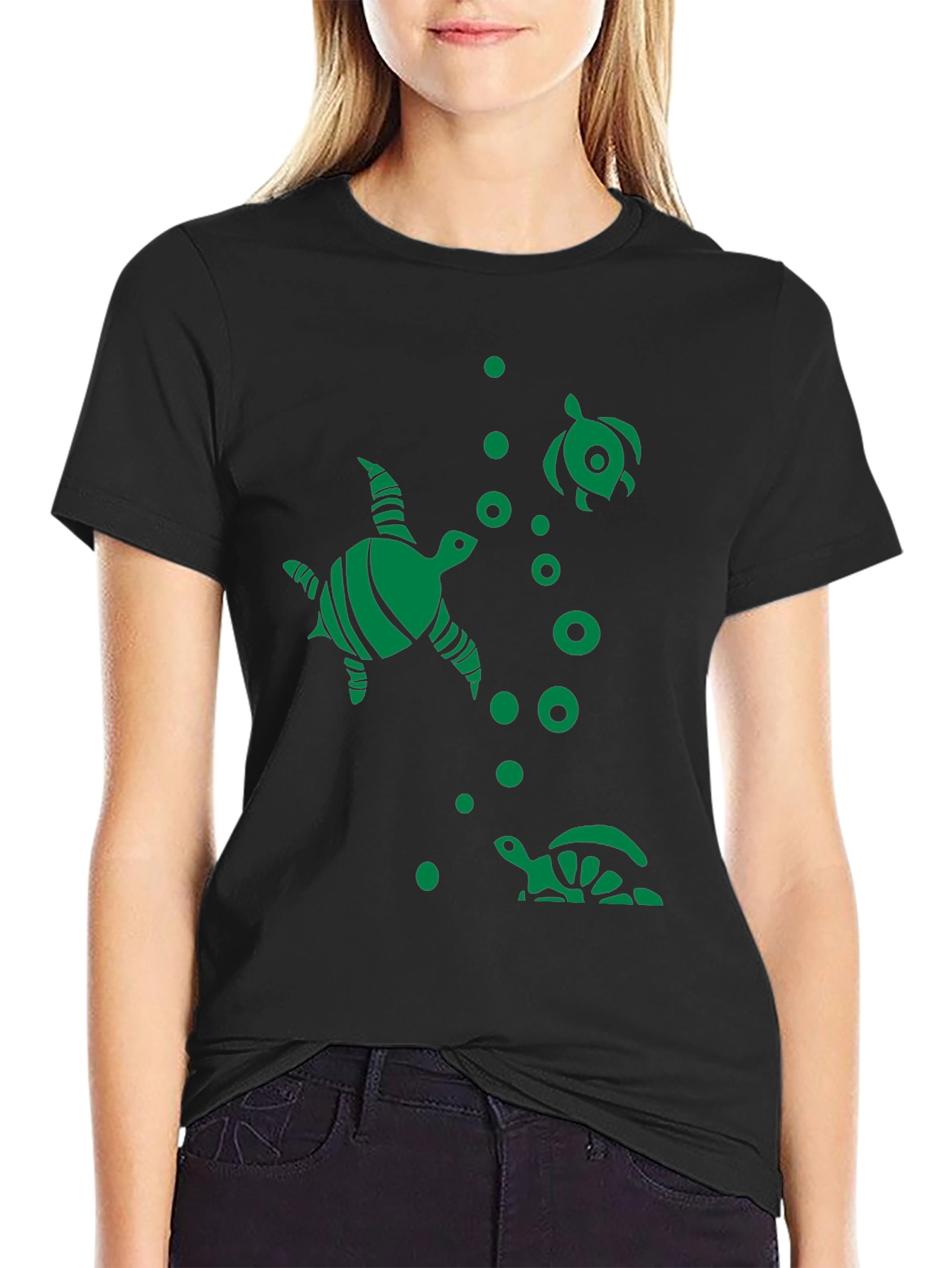 Turtle Graphic Black T-Shirt