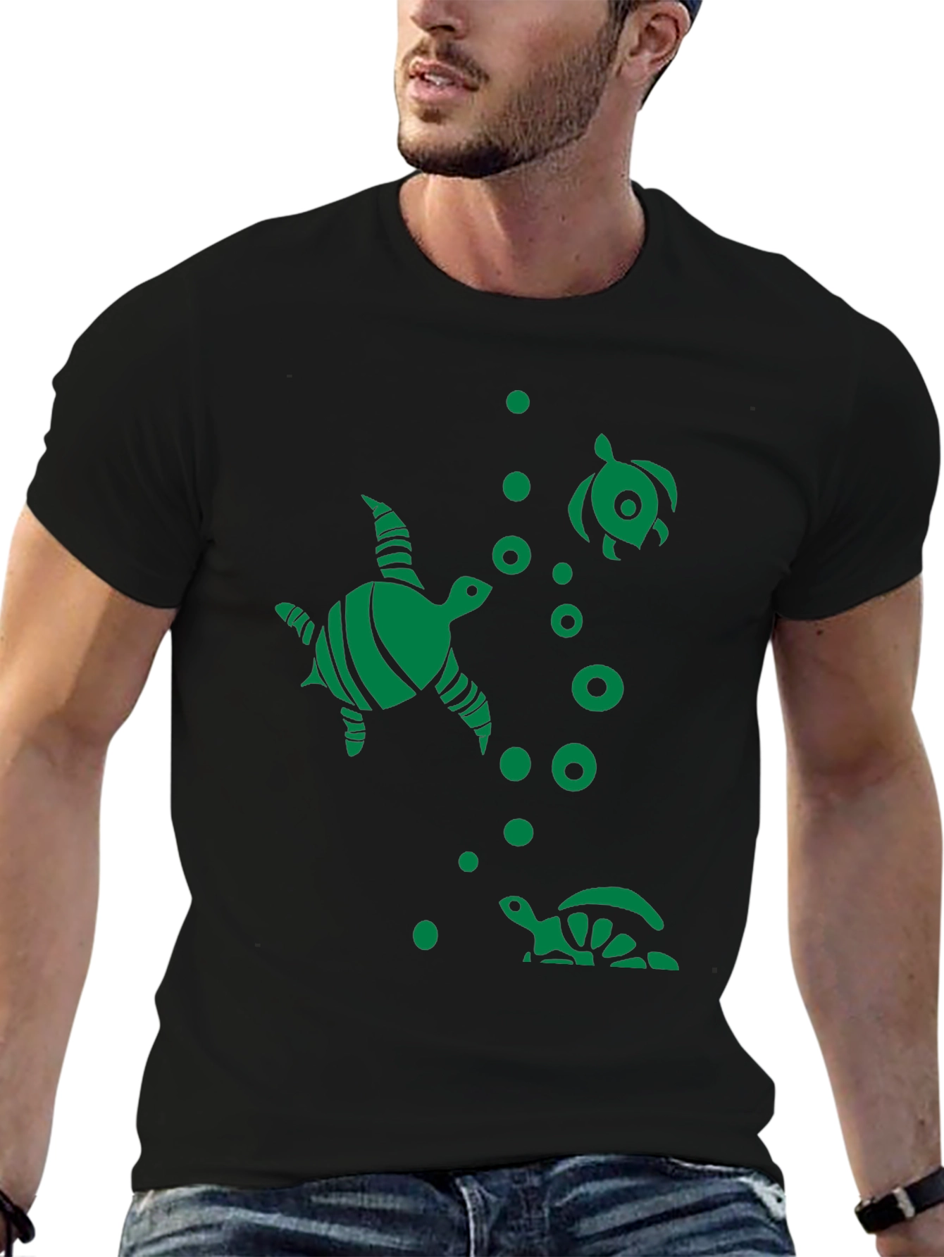 Turtle Graphic Black T-Shirt