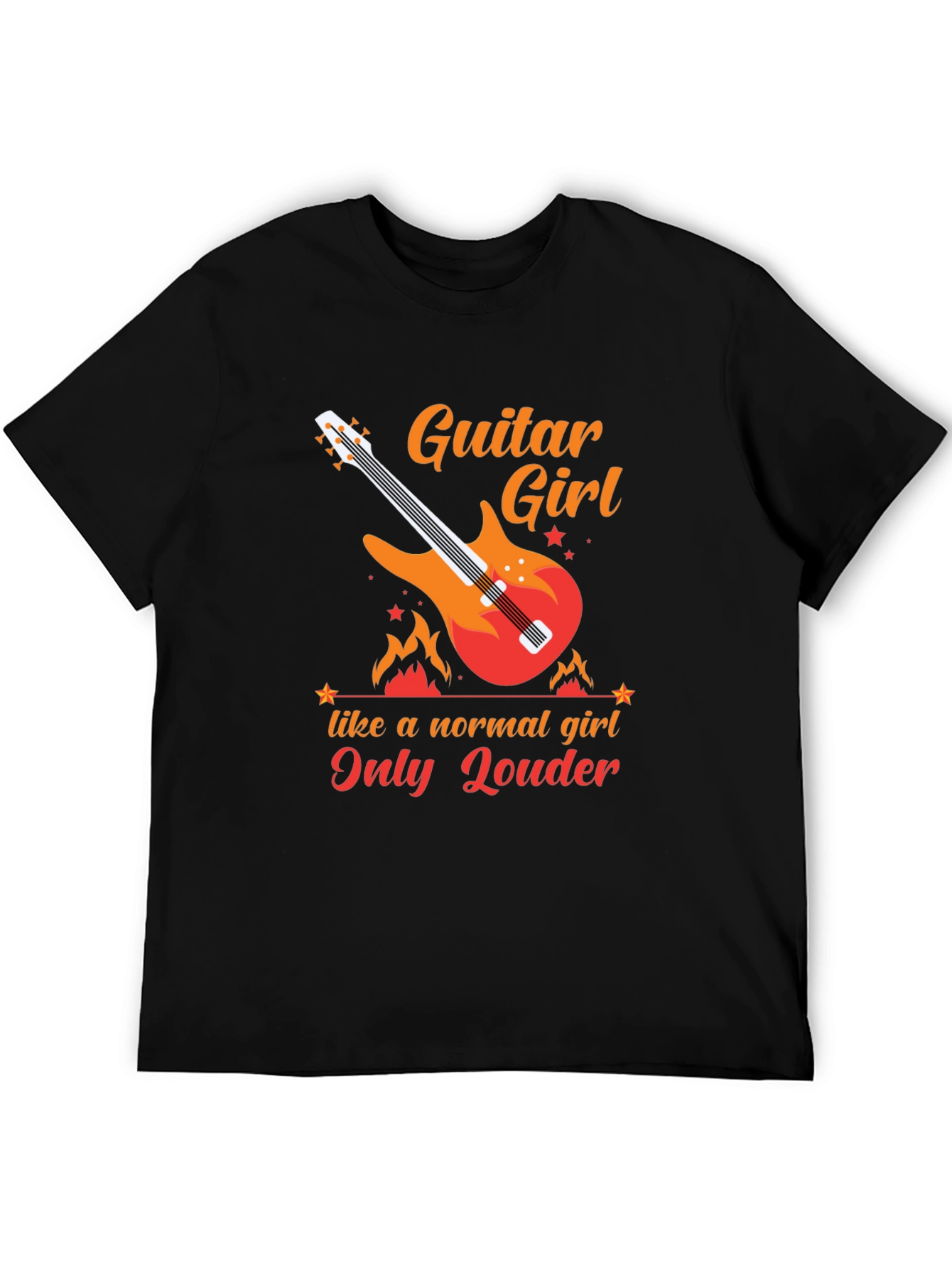 Guitar Girl Graphic Tee - Rocker T-Shirt