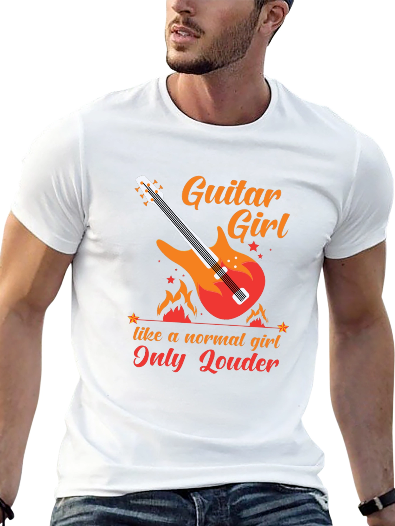 Guitar Girl Graphic Tee - Rocker T-Shirt