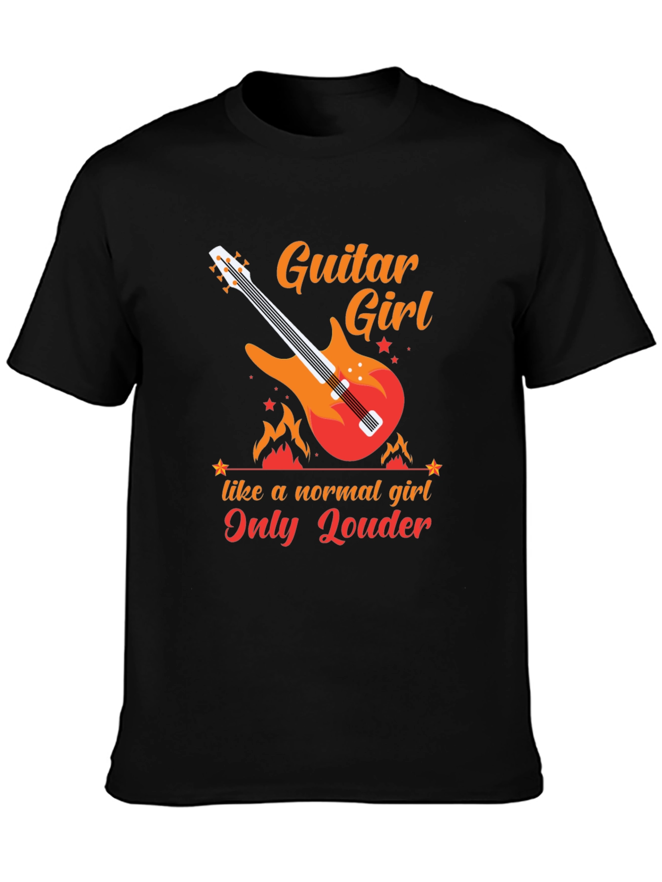 Guitar Girl Graphic Tee - Rocker T-Shirt