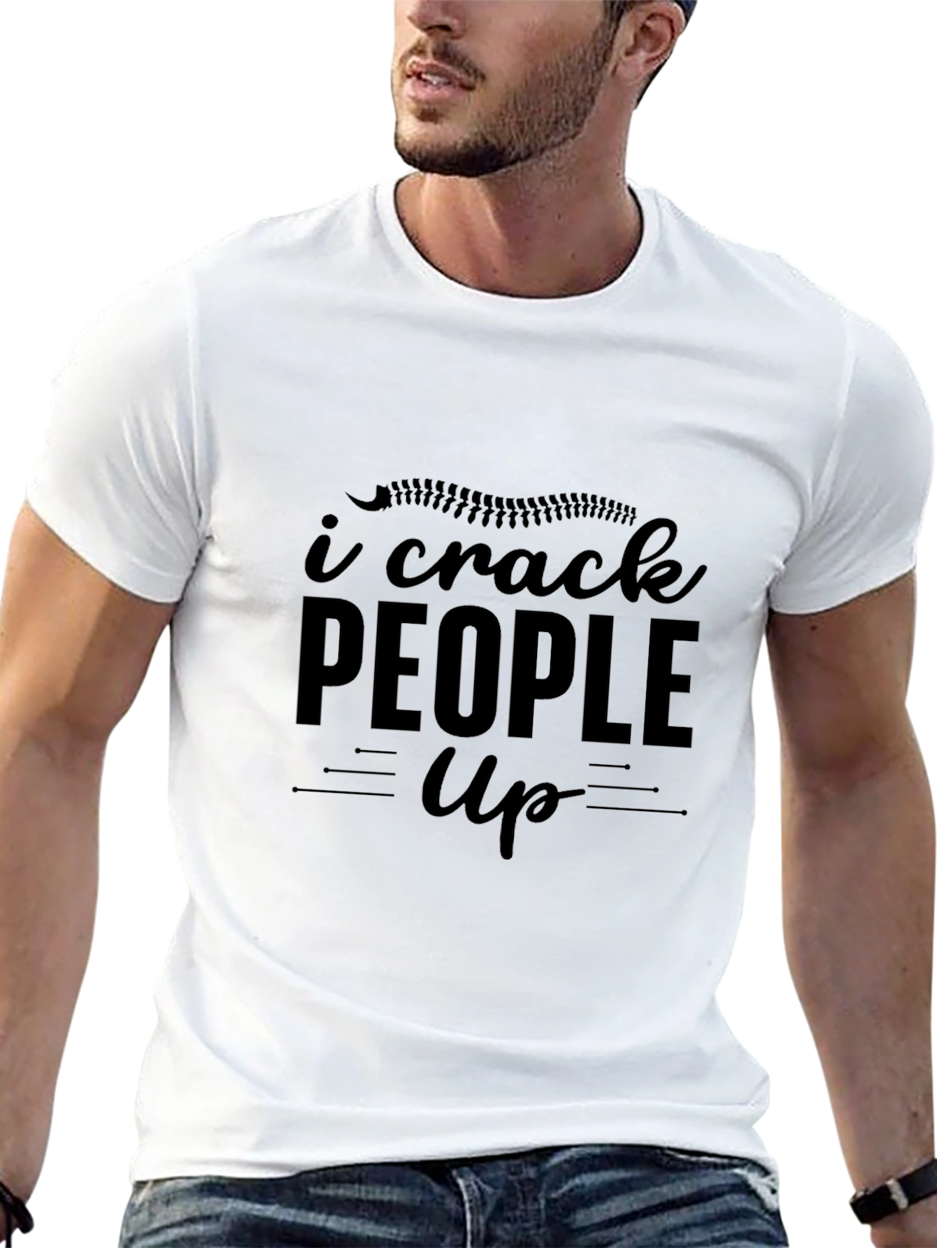 I Crack People Up Chiropractor Black T-Shirt
