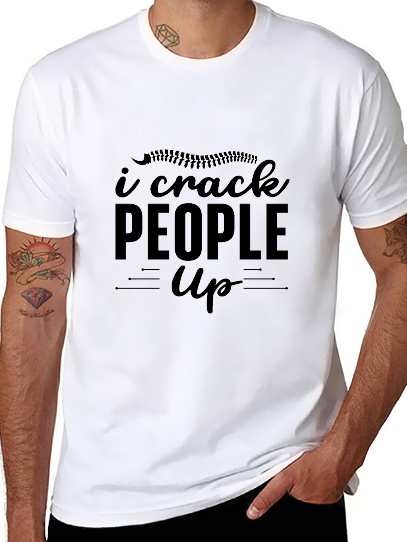 I Crack People Up Chiropractor Black T-Shirt