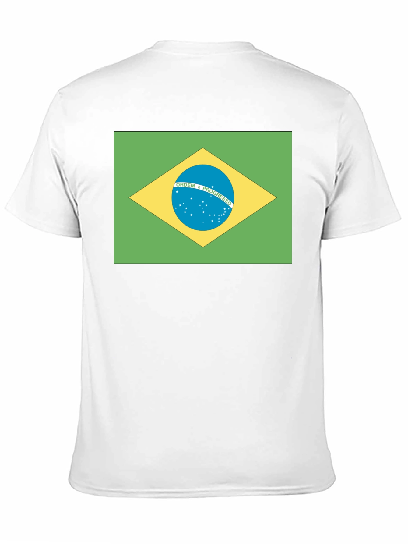 Brazil Flag T-Shirt - Black Crew Neck Tee