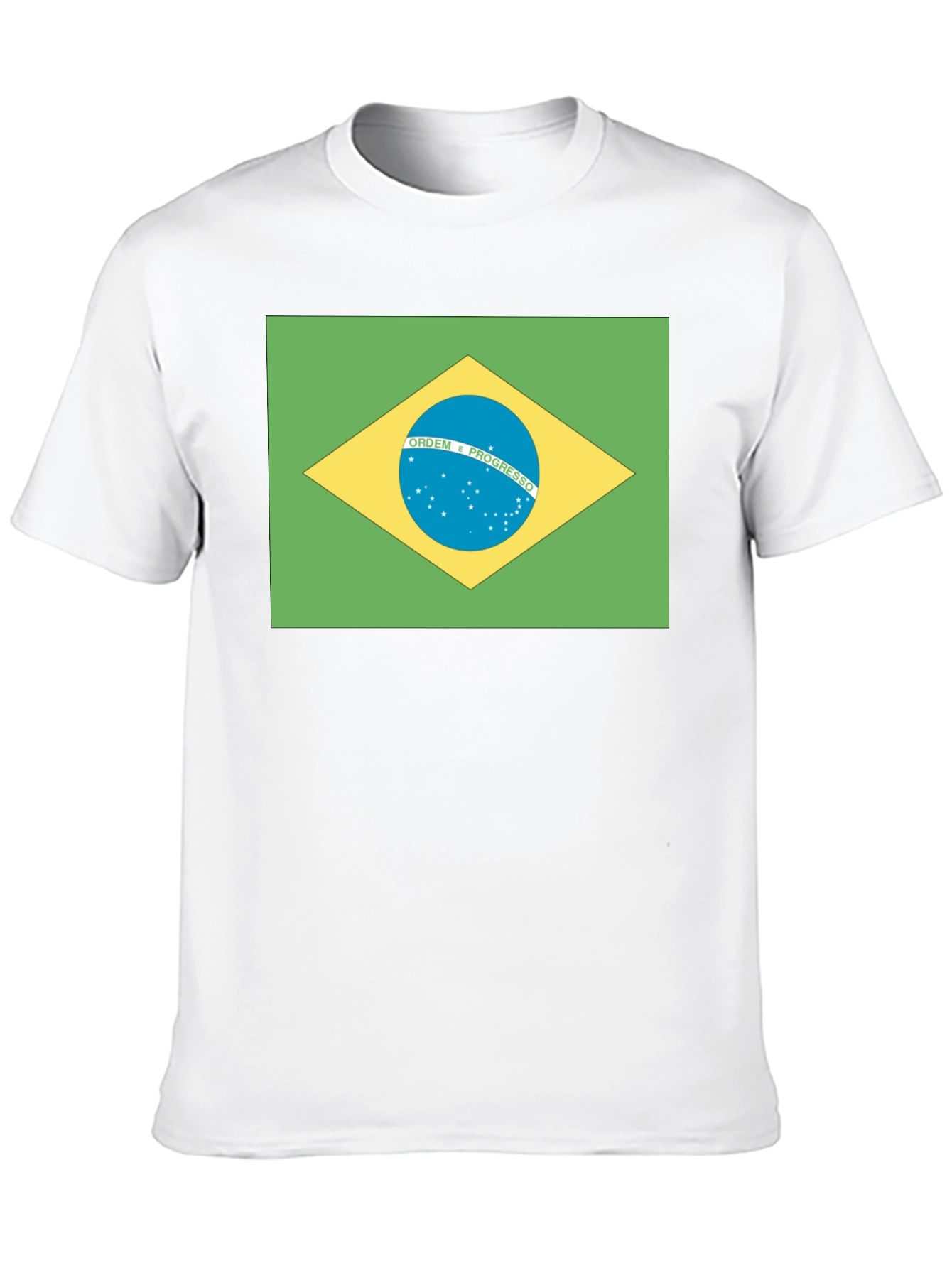 Brazil Flag T-Shirt - Black Crew Neck Tee