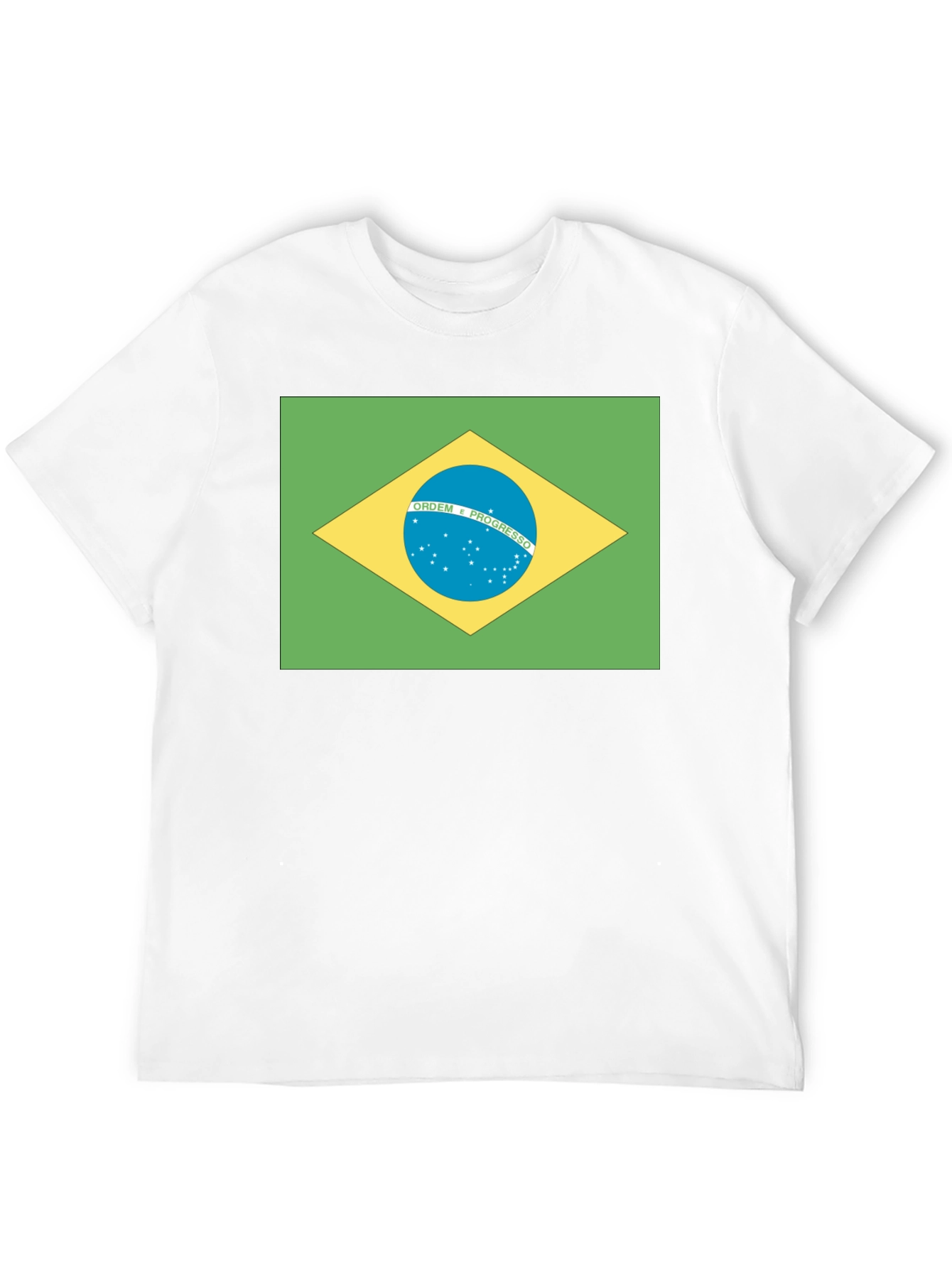 Brazil Flag T-Shirt - Black Crew Neck Tee