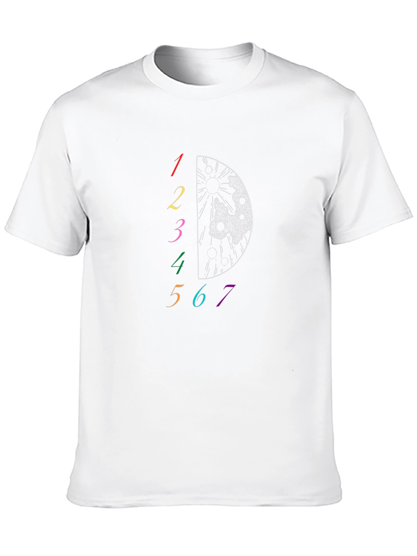 Cosmic Half-Circle Graphic Tee - Black