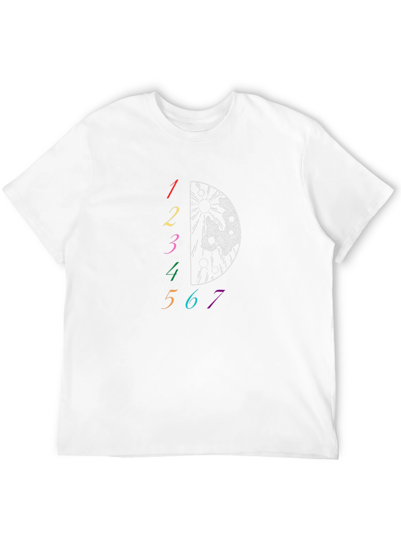 Cosmic Half-Circle Graphic Tee - Black