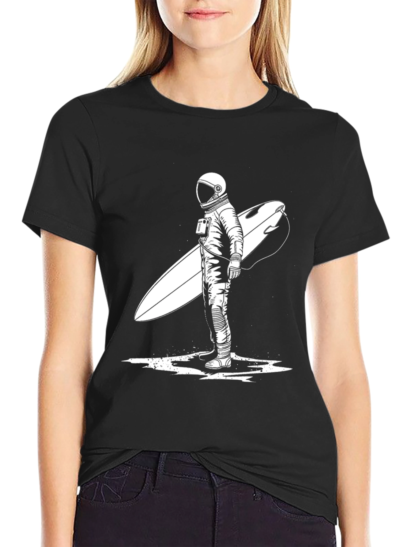 Astronaut Surfer Graphic Tee - Cool Space Design
