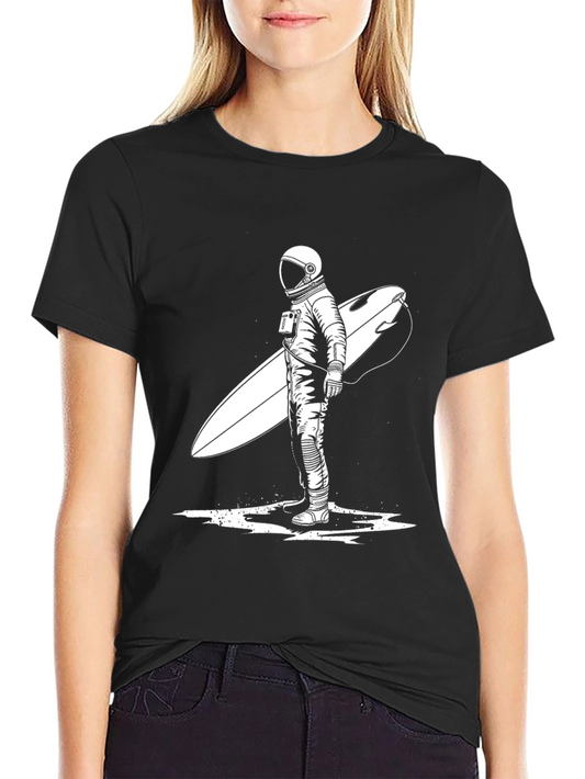 Astronaut Surfer Graphic Tee - Cool Space Design