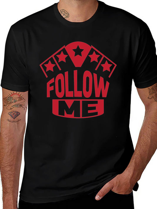 Follow Me Graphic T-Shirt - Black Cotton Tee
