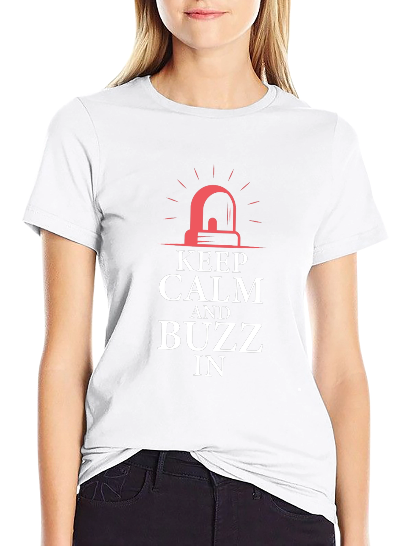 Keep Calm and Buzz In Black T-Shirt