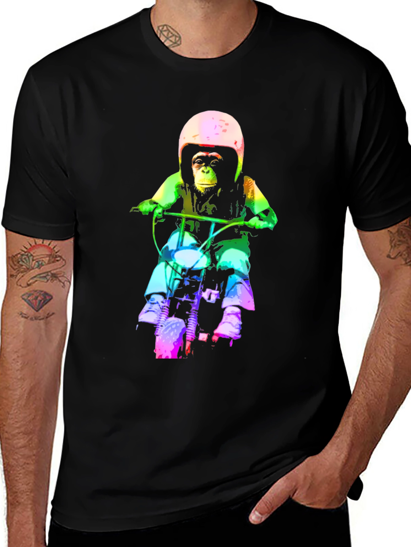 Monkey Biker T-Shirt - Unique Graphic Tee