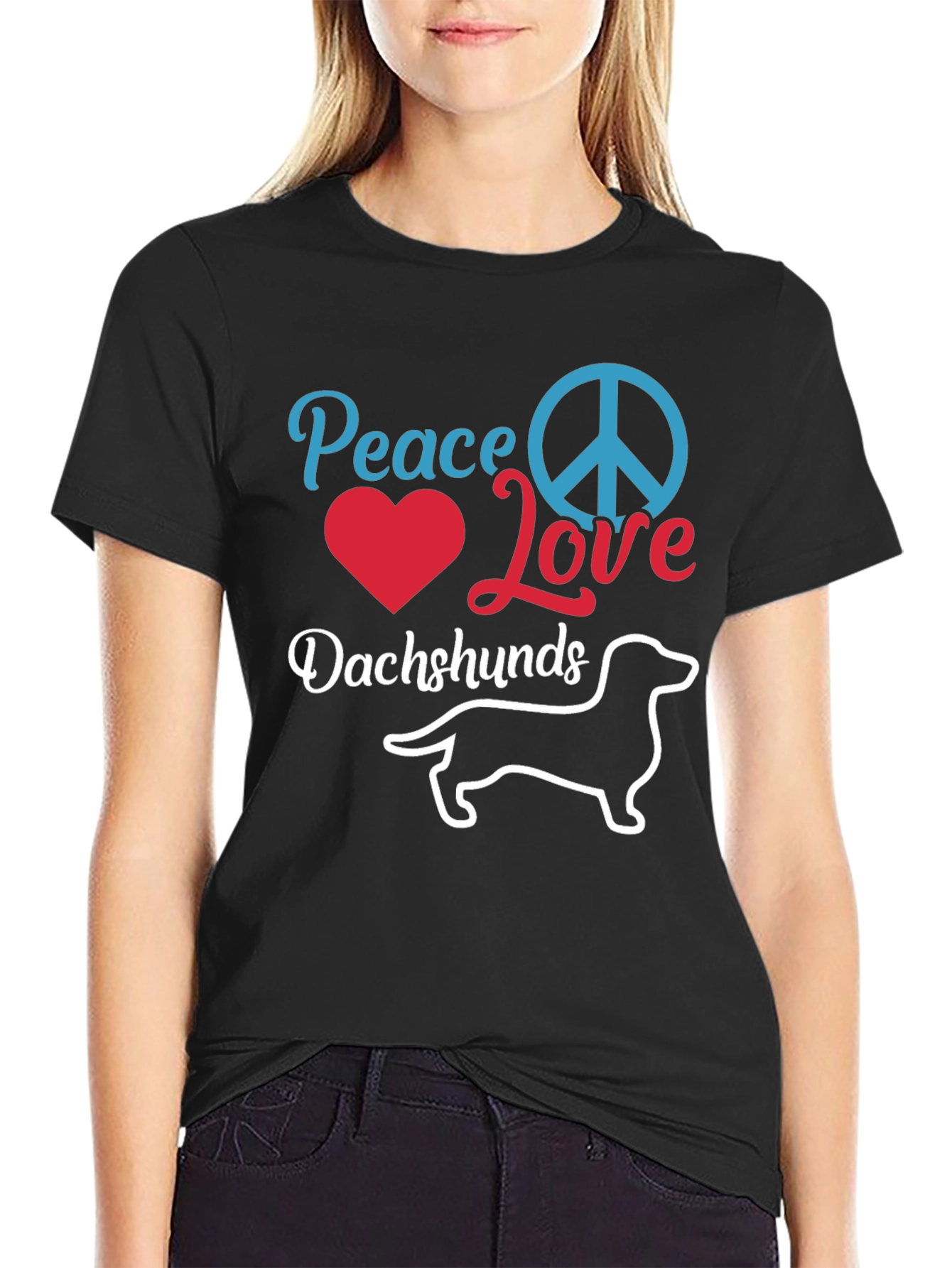 Peace Love Dachshunds T-Shirt - Unisex