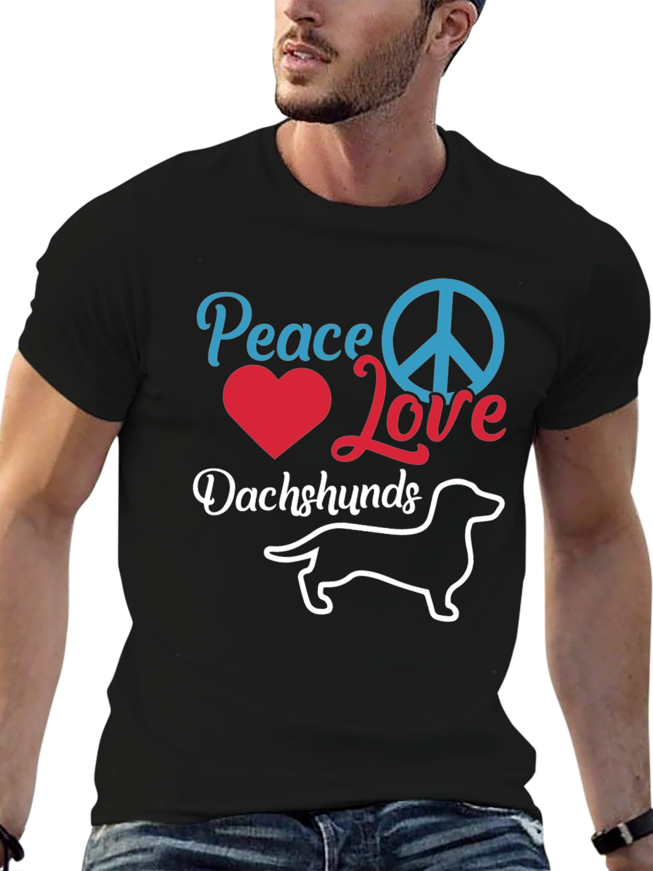 Peace Love Dachshunds T-Shirt - Unisex