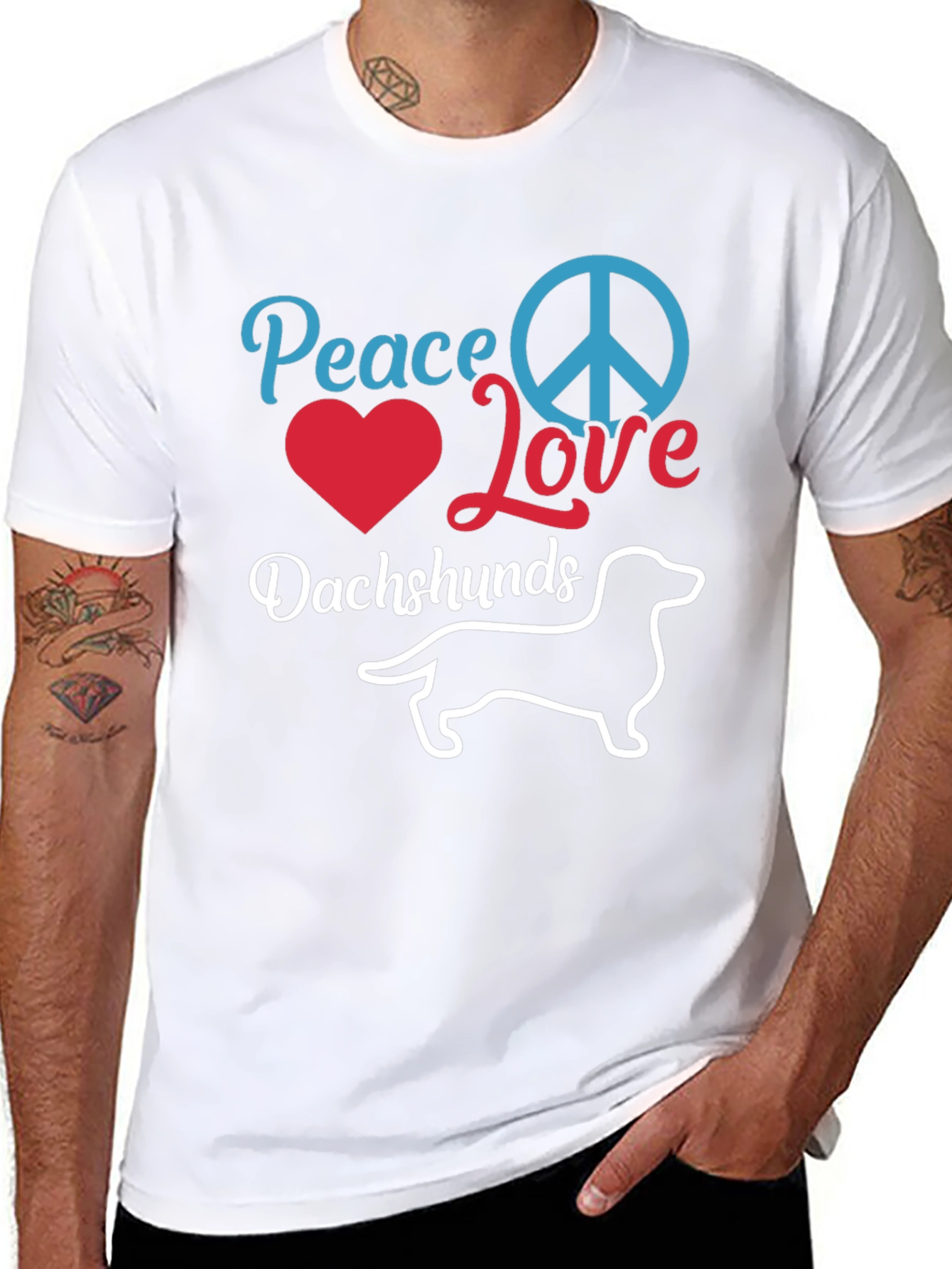 Peace Love Dachshunds T-Shirt - Unisex