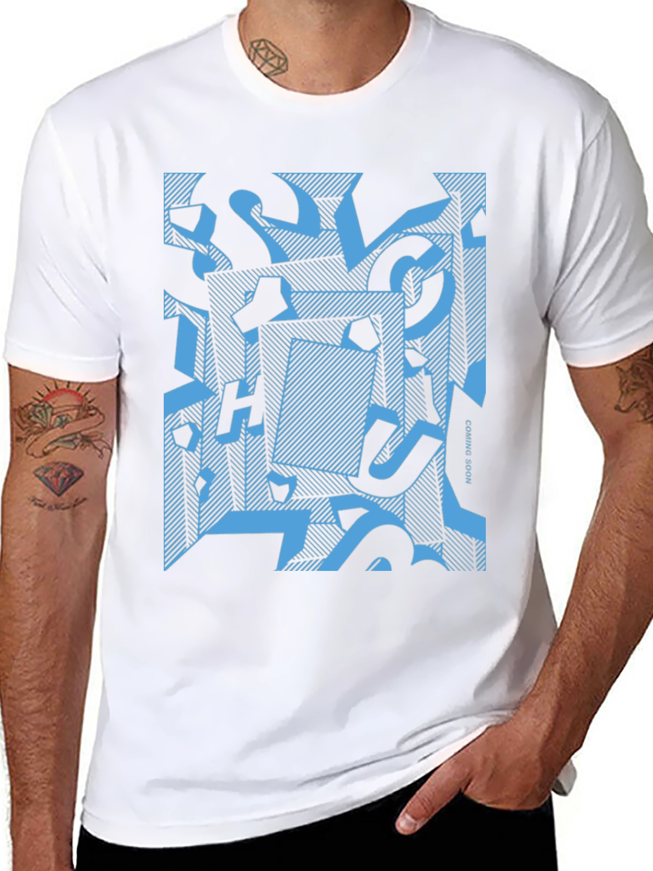 Abstract Geometric Graphic Print Mens T-Shirt