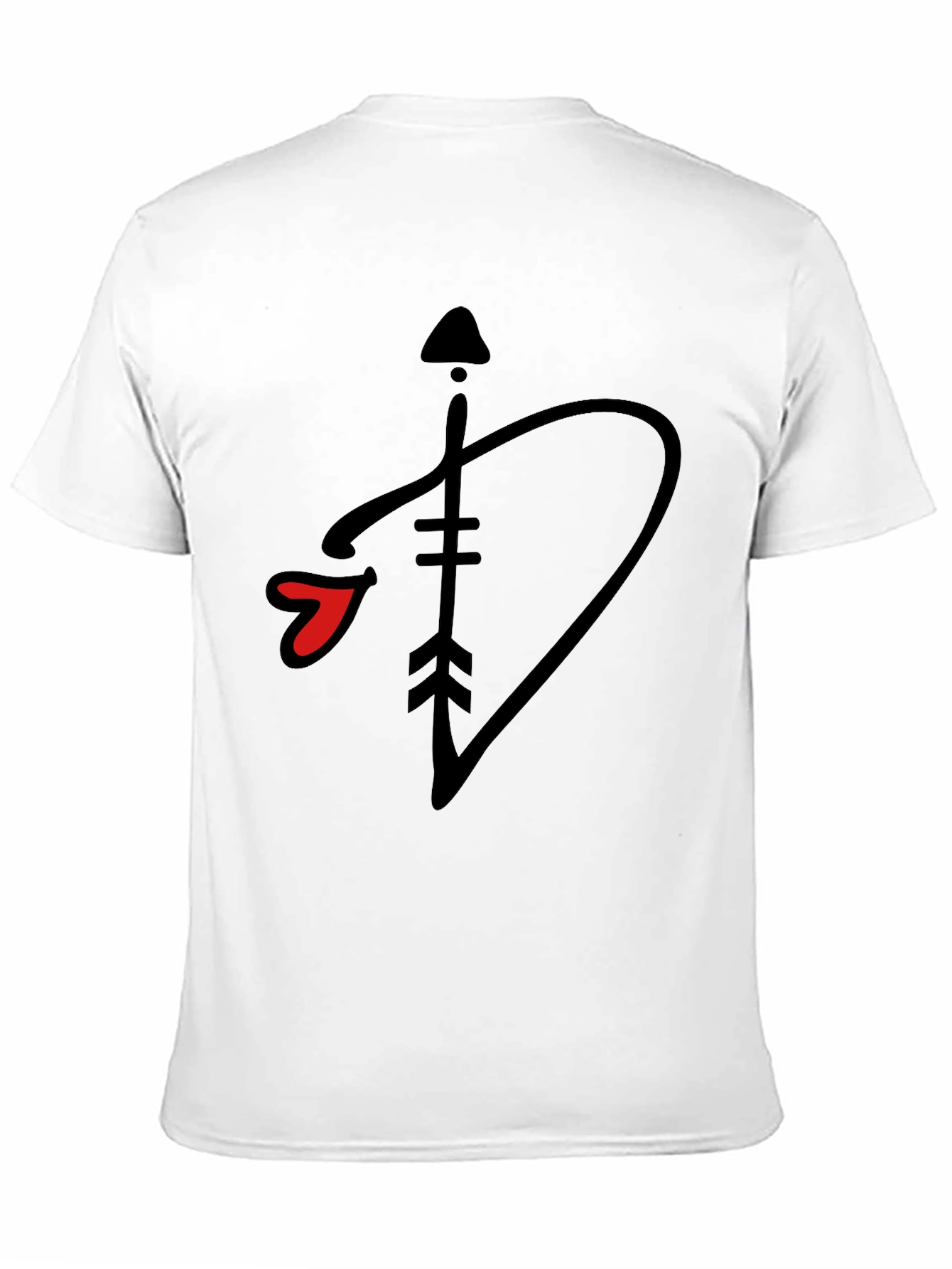 Black T-Shirt with Arrow Heart Graphic