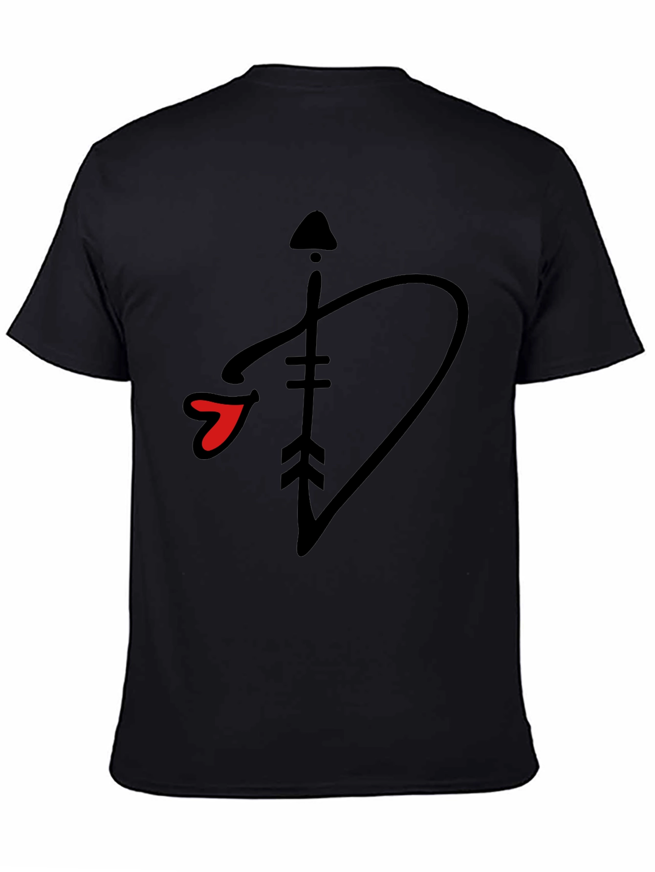 Black T-Shirt with Arrow Heart Graphic