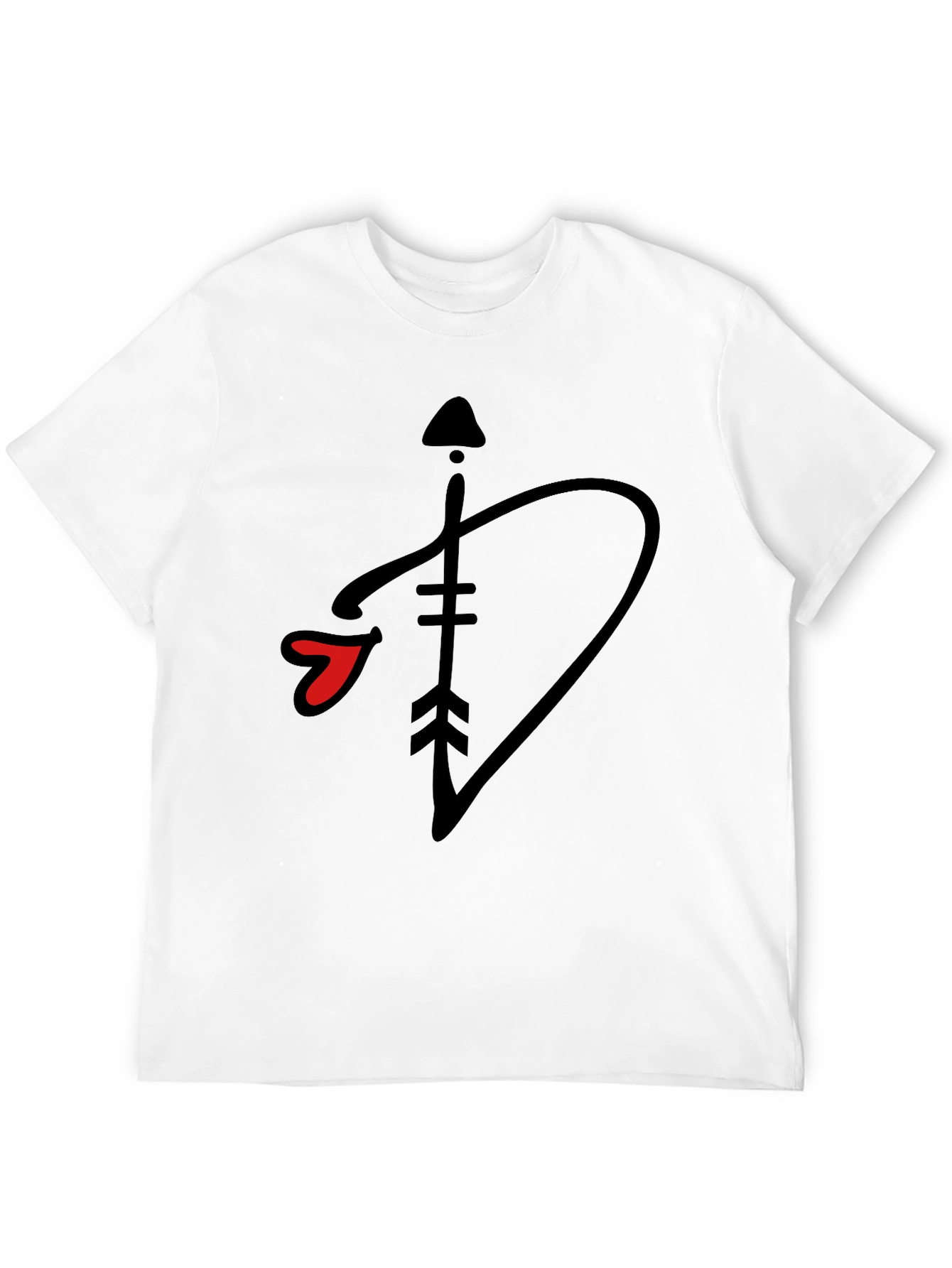 Black T-Shirt with Arrow Heart Graphic