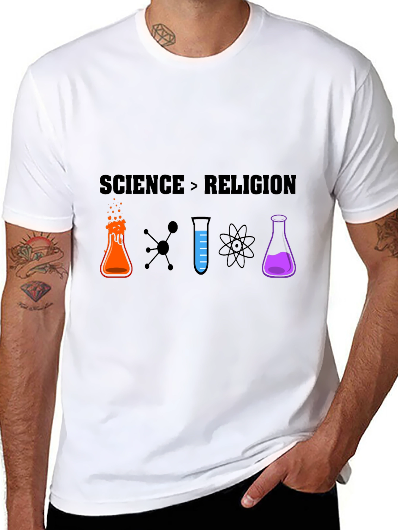 Science vs Religion Graphic T-Shirt
