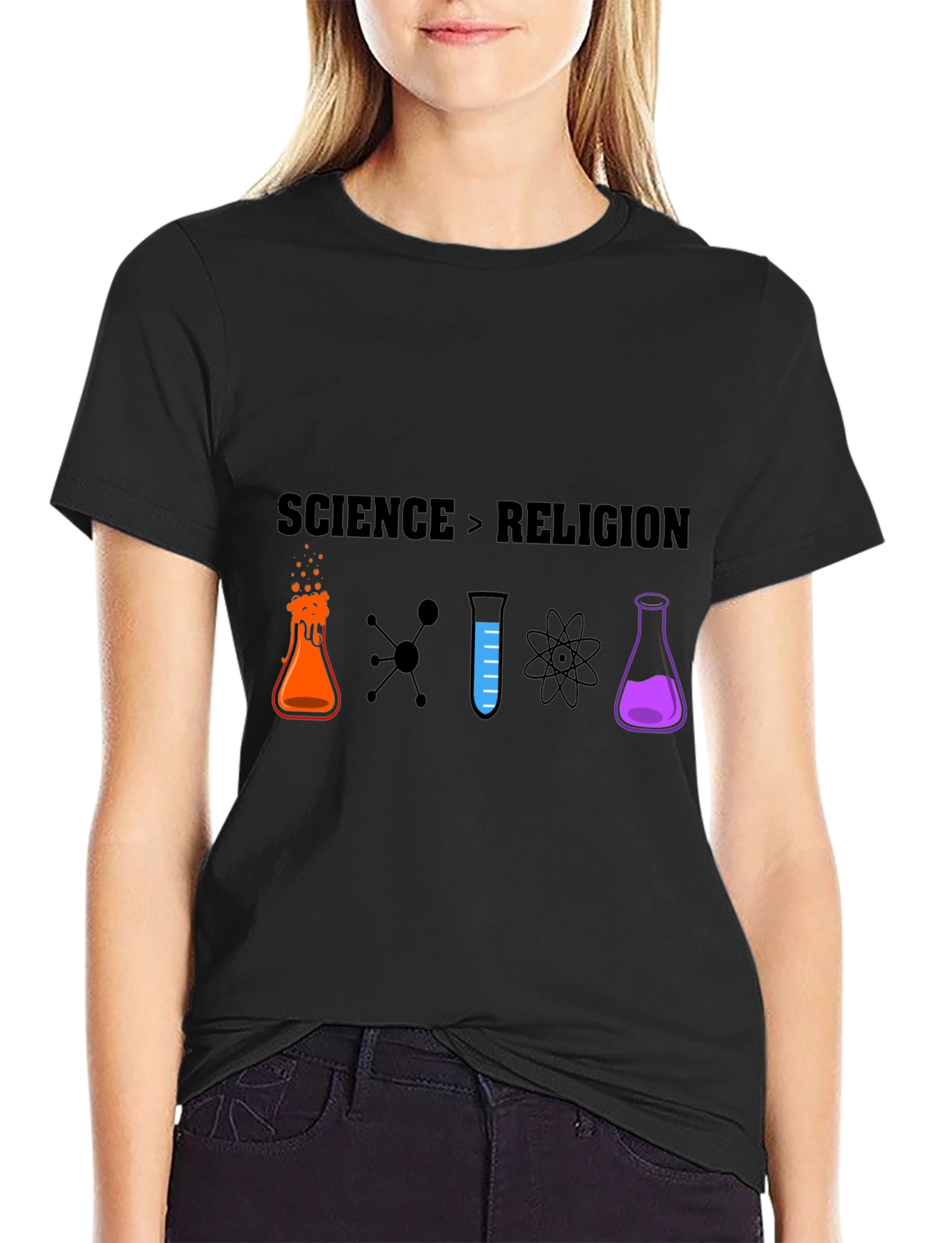 Science vs Religion Graphic T-Shirt