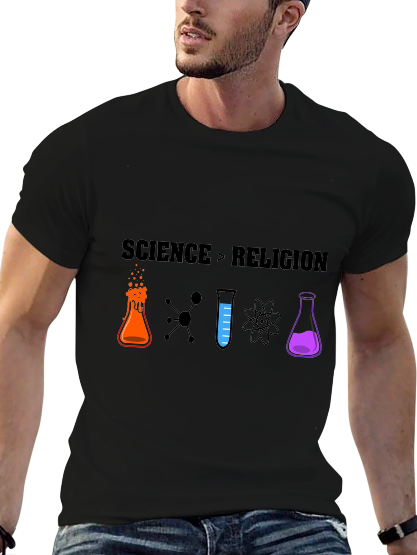 Science vs Religion Graphic T-Shirt